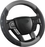 GIANT PANDA Car Steering Wheel Cover for Ford - F150 F250 F350 Expedition, (15.5-16 inches - Black+Gray) - Image 7