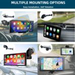 Carplay Screen Mount, Bendable Flexible Dashboard Suction Cup Bracket for 7Inch 9Inch 9.3 Inch 10.26 Inch Portable Car Play Windshield GPS Mount Phone Holder - Image 5