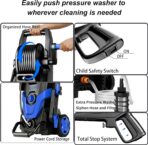 2026 Upgrade Pressure Power Washer 4800PSI w/4 Quick Connect Nozzles, Inlet Hose & Filter&500ML Soap Tank, High Cleaning Machine for Cars/Fences/Driveways/Patios/Home Cleaning,Blue - Image 5