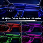 Interior Car LED Lights with Wireless APP/RF Remote Control, RGB 6 in 1 Ambient Lighting Kit with 315 Inches Fiber Optic,16 Million Color Neon Strip Inside Sync to Music,Car Decorations Accessories - Image 2