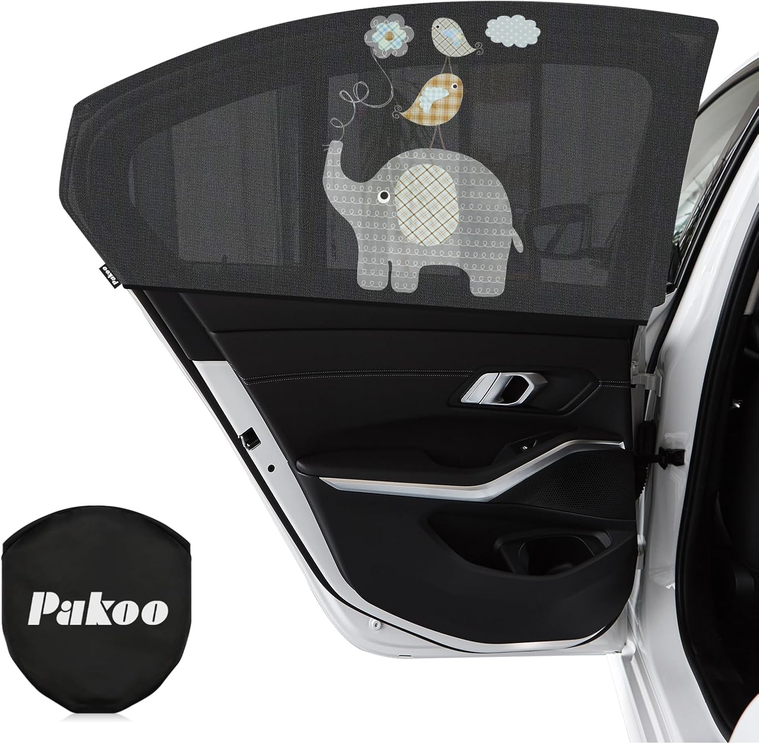 71daj0SEhdL._AC_SL1500_.jpg Car Window Shade for Baby, UV Protection Breathable Mesh Baby Window Covers, Universal Fit Stretchable Sun Shades, Keep Car Interior Cool and Comfortable for Toddler Kids Children (2 Pack) - Image 1