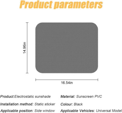 Car Side Window Sunshade, 4 PCS Static Cling Films Stickers Sun Shade UV Rays Privacy Protector, Reuseable Washable Sun Shade for Most Cars, Vhicles, SUV - Image 2