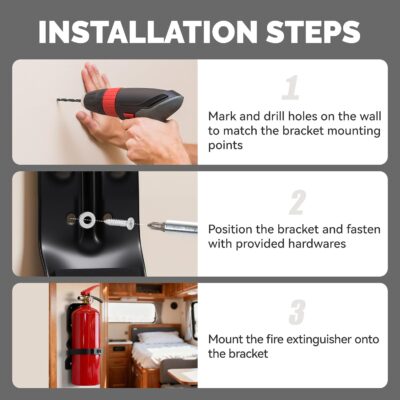 INMOZATA 5 Pack Fire Extinguisher Mount Bracket, 5 LB Fire Extinguisher Brackets Metal Strap Holder for Homes, Warehouses, Cars, Factories, Ships - Image 4