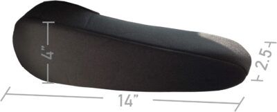 FH Group Flat Cloth Fabric Armrest Cover Semi-Universal Fit, One Pair Black - Image 3