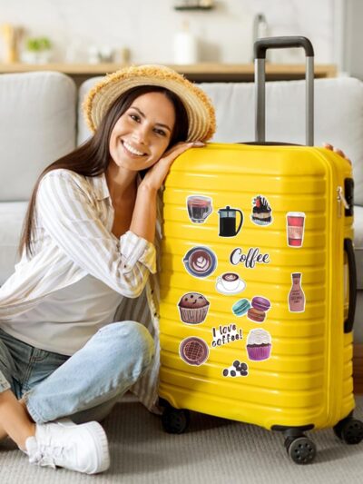 50 Pcs Coffee Stickers, Vinyl Waterproof Sticker Decals, Cafe Graffiti Decals for Water Bottles, Laptop, Journal, Luggage, Scrapbook - Image 7