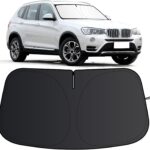 Windshield Sun Shade for BMW X3 2011-2017, Foldable Sun Visor Protector with Storage Bag, 2-Layers Car Sunshade Front Window Shade UV Protection