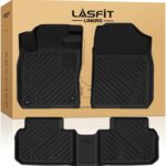 LASFIT Floor Mats for Honda Civic Hybrid Sedan 2025 2026 & Hybrid Hatchback 2025 2026, All Weather TPE Custom Fit Car Floor Liner, 1st & 2nd Row, Black