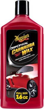 Meguiar's Deep Crystal Carnauba Wax, High-Grade Carnauba Liquid Car Wax for Long-Lasting Protection, Creates a Brilliant Shine and Gloss, Blocks UV Rays, Ideal Step for After Polishing, 16 Oz