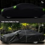 Car Cover for Sedan, Car Cover Waterproof All Weather for Automobiles, Outdoor Heavy Duty Full Car Covers Windproof Universal Fit for Sedan 180-185 inch - Image 4