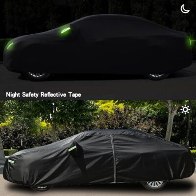 Car Cover for Sedan, Car Cover Waterproof All Weather for Automobiles, Outdoor Heavy Duty Full Car Covers Windproof Universal Fit for Sedan 180-185 inch - Image 4