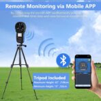 HoldPeak Handheld Anemometer Bluetooth with Tripod, Digital Wind Speed Gauge Meter, Air Flow Velocity Temperature CFM Measuring Device for HVAC Outdoor Sailing Shooting Golf, 866B-APP - Image 2