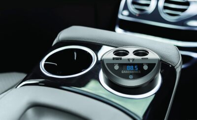 Car and Driver Smart FM Transmitter Bluetooth Cup Holder, Compatible with Alexa, Siri, and Google Assistant for Car, Dual USB-A and USB-C PD Fast-Charging Ports and Cigarette Lighter 12V Power Sockets - Image 3