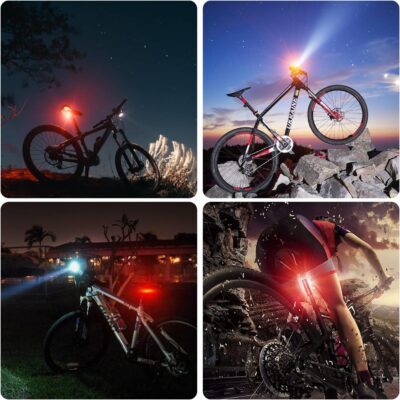 Bike Lights,Bike Light for Night Riding,10000Lumen LED Bike Headlight,Rechargeable Bike Headlight,Bright Bike Lights Front and Back with High Beam&Low Beam Light,Free Taillights - Image 8