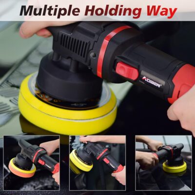 AOBEN Car Buffer Polisher,6 inch Dual Action Polisher,Random Buffer Polisher kit with 6 Variable Speed 1000-4500rpm,Detachable Handle,4 Buffing Pads for Car detailing Polishing and Waxing - Image 4