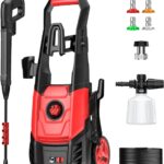 Electric Pressure Washer, 2.5 GPM Power Washer with 4 Quick Connect Nozzles & Foam Cannon, Portable High Pressure Washer Cleaning Machine for Cars Fences Driveways Patios