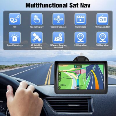 GPS Navigator for Car and Truck, 7 Inch Touchscreen, 2026 North America Maps, Voice Guidance, Speed Limit Warning, USB Connectivity - Image 2