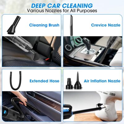 25PCS Car Cleaning Kit, Car Detailing Kit Interior with High Power Handheld Vacuum Cleaner, Windshield Cleaner, Cleaning Gel, Professional Auto Accessories for Men, Women - Image 4