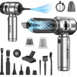 Car Vacuum Portable Cordless 22000PA High Power with Brushless Motor 4-in-1 Compressed Air Duster & Air Blower & Pump Hand Held Vacuum for Car, Home, Office, Ideal Gifts for Men & Women