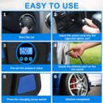 Tire Repair Kit, Tire Inflator Portable Air Compressor, Heavy Duty Flat Tire Repair Kit With 12V Air Pump For SVU, Car, Motorcycle, Truck, RV And Other Tire Repair - Image 4