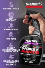 Car Wax Spray and Ceramic Coating for Cars - 3 in 1 Waterless Car Wash and Detailing - Quick Effect Coating Agent for Car - High Gloss Car Coating Spray, Shiny Car Stuff by Shine Armor - 24FlOz - Image 7