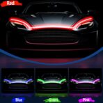59 Inches RGB Multi-Color Dynamic Scanning Starter Hood Lights, Car LED Hood Light Strip, Exterior Flexible Headlight Waterproof Daytime Running Lamps Strips (1 Set) - Image 6