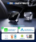 Teeran 2 in 1 Wireless CarPlay and Android Auto Adapter, Easy Setup Plug and Play, Fast Seamless Use Supports 1000+ Cars with Built-in Wired Car Play/Android Auto Compact Sleek Design Car Adapter - Image 8