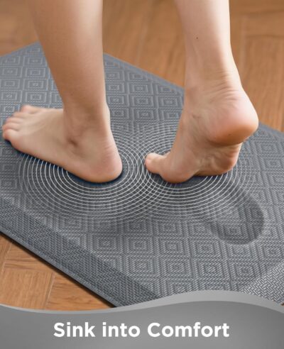 Ophanie Kitchen mats for Floor, Kitchen Rugs, 20x32 Anti Fatigue Standing Cushioned Mat, Waterproof, Comfort Ergonomic mat for Office, Home, Sink, 3/4 inch Thick Memory Foam Grey Non-Slip Bottom - Image 2