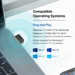 TP-Link Nano 2-in-1 USB Bluetooth WiFi Adapter AC600(Archer T2UB Nano)- Bluetooth 4.2 with 2.4G/5G Dual Band Wireless Network Adapter for Desktop PC, WPA3, Supports Windows 11,10, 8.1,8, 7 - Image 7