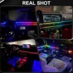 Smart LED Car Lights Interior with USB Port, Acrylic LED Strip Fiber Optic Ambient Lighting Car, Wireless App Control, Sync to Music, Car Decorations Interior Accessories Gifts for Women Men, 10 in 1 - Image 8