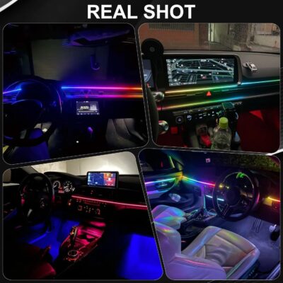 Smart LED Car Lights Interior with USB Port, Acrylic LED Strip Fiber Optic Ambient Lighting Car, Wireless App Control, Sync to Music, Car Decorations Interior Accessories Gifts for Women Men, 10 in 1 - Image 8