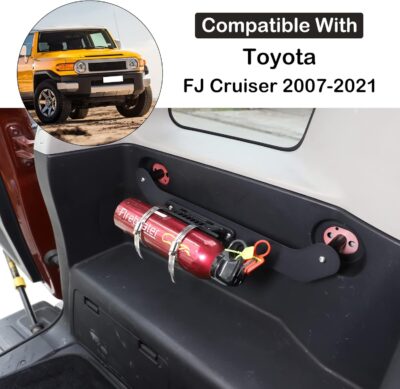 Aunginsy Car Trunk Fire Extinguisher Mount Holder Fit for Toyota FJ Cruiser 2007-2021, Quick Release, Roll Bar, Silver, Carbon Steel & Aluminum Alloy Frame - Image 2