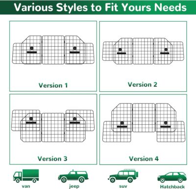HAITRAL Universal-Fit Barrier,Adjustable Dog Barrier for SUVs,Cars,Trucks,Heavy-Duty Wire Mesh Guard Pet Divider,Back Seat Dog Separator Gate for Cargo Area,Safety Car Travel Accessories - Image 4