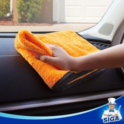 MR.SIGA Professional Premium Microfiber Towels for Cars, Dual-Sided Car Washing and Detailing Towels, Gold, 15.7 x 23.6 inch, 12 Pack - Image 3
