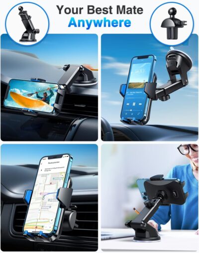 VANMASS【85+LBS Strongest Suction & Military-Grade Ultimate Car Phone Mount【Patent & Safety Certs】 Cell Phone Holder Truck for Dashboard Windshield Vent for iPhone 17 Pro Max 16 15 14, Blue - Image 7