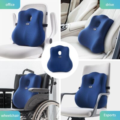 seeknow Lumbar Support for Chair Back Support for Couch Lumbar for Car Office Chair Back Cushion for Lower Back Pain Memory Foam Back Rest for Desk Chair, Recliner, Car Seats - Image 5