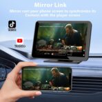 Carplay Screen for Car, 7" HD Wireless Portable Car Play Touchscreen Stereo with Android Auto Mirror Link/Backup Camera/GPS Navigation/Satellite Radio for All Vehicles - Image 5