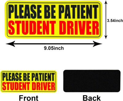 3pcs Student Drive Magnet for Car, Please Be Patient Student Driver, New Drivers Sticker, Reusable Magnetic Reflective Rookie Driver Bumper Sticker - Image 2