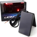 iJDMTOY Universal Fit Smoked Lens 15-LED Rear Bumper Diffuser Rear Fog Pilot Light Kit w/Race Car Style Strobe Brake Feature & Adjustable Add-On Mounting Bracket For Car SUV