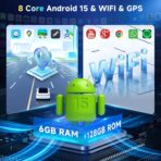 6G+128G 8-Core Android Car Stereo Double Din 10.1 inch Wireless Carplay IPS Touchscreen Car Radio Android Auto Screen with GPS Navi Bluetooth DSP, Mirror Link, WiFi, FM RDS, Backup Camera SWC Driauto - Image 2