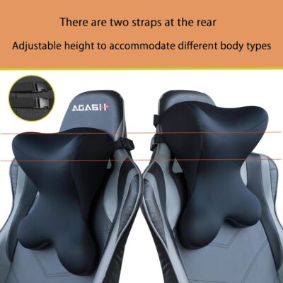 Car Headrest Pillow，Neck Support for Office Chair,100% Memory Foam Car Neck Pillow - Ergonomic Neck Support with Adjustable Double Strap, Breathable Comfort for Car, Gaming & Office Chairs - Image 6