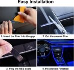 EL Wire Interior Car LED Strip Lights, 16.5FT USB Neon Glowing Strobing El Wire Strip with 6mm Sewing Edge, Ambient Lighting Kits for Car Inside Decorations (Blue) - Image 6