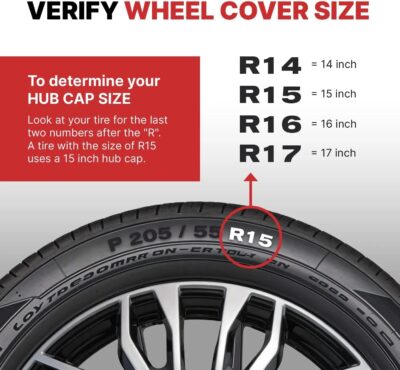 LYDS Spyder BGM Black & Gunmetal Gray Universal 14 inch Premium ABS Hubcap Wheel Cover Replacement Set of 4 - AWC-14GB - Image 5