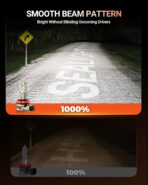 SEALIGHT H11/H9/H8 Light Bulb, 10X Super Brighter than Halogen, 6500K White Built-in Driver, LED Bulbs 360° Adjustable Plug-N-Play, 70000Hrs Lifespan with Cooling Fan, IP68 Waterproof, 2 Pack - Image 4