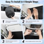 Car Windshield Sunshade Universal Sun Visor Front Window Shades, Foldable Reflective Fits Cars, SUV, Sedan, Interior Car Automotive Accessories for Summer (59" x 33") - Image 4