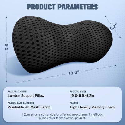 Lumbar Support Pillow,Ergonomic Memory Foam lumbar pillow for chair and Bed ,lower back support pillow for couch,Lower Back Pain Relief and Spine Support,lower Back Pillow for Chair,Car Seat Couch - Image 6