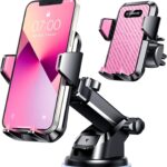 VANMASS【85+LBS Strongest Suction & Military-Grade Ultimate Car Phone Mount【Patent & Safety Certs】 Cell Phone Holder Truck for Dashboard Windshield Vent for iPhone 17 Pro Max 16 15 for Samsung, Pink
