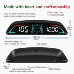 OBD2 Gauge Display,Head Up Display for Cars,Speedometer with Speed,Engine RPM,Clock,Overspeed Alarm,Water Temperature Alarm,Fatigue Driving Reminder,Fits Most Post-2008 Models - Image 7