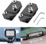 Ditch Light Brackets Hood Mount - 2PCS Universal LED Light Bar Mounting Brackets Hood Hinge Pillar Pod Fog Light Mounts Clamp M6 for Car Truck Off-Road Accessories No Drilling CNC Aluminum Black