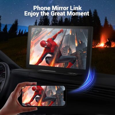 Wireless Apple Carplay Screen for Car 4K Dash Cam, 9" Portable Apple Carplay & Android Auto Car Stereo, with 1080p Backup Camera, GPS Navigation/Mirror Link/Voice Control/Bluetooth - Image 7