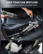 Car Vacuum, Handheld Vacuum Cordless with 21000Pa Powerful Suction & 3 Modes, 4-in-1 Portable Hand Held Mini Vacuum Cleaner Rechargeable, Ultra Light for Car Home Office (Silver) - Image 6